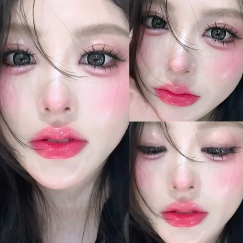 女团感玫粉色系妆好美啊！甜心火龙果玫红水光玻璃镜面唇釉嘟嘟