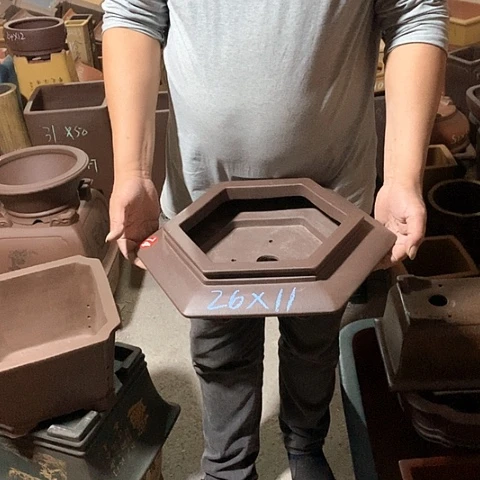 紫砂花盆手工制作