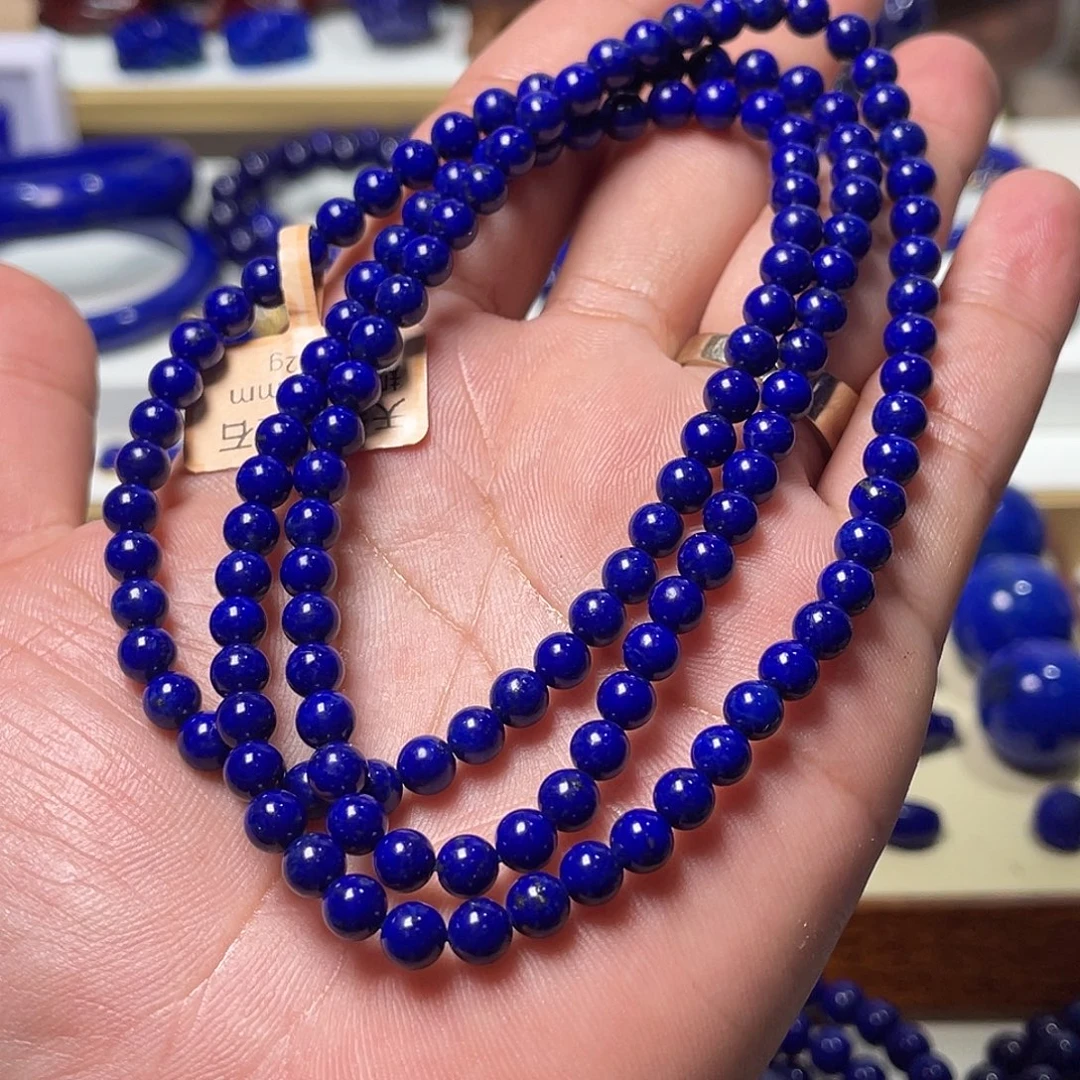 青金石未镶嵌5.5mm多圈长链