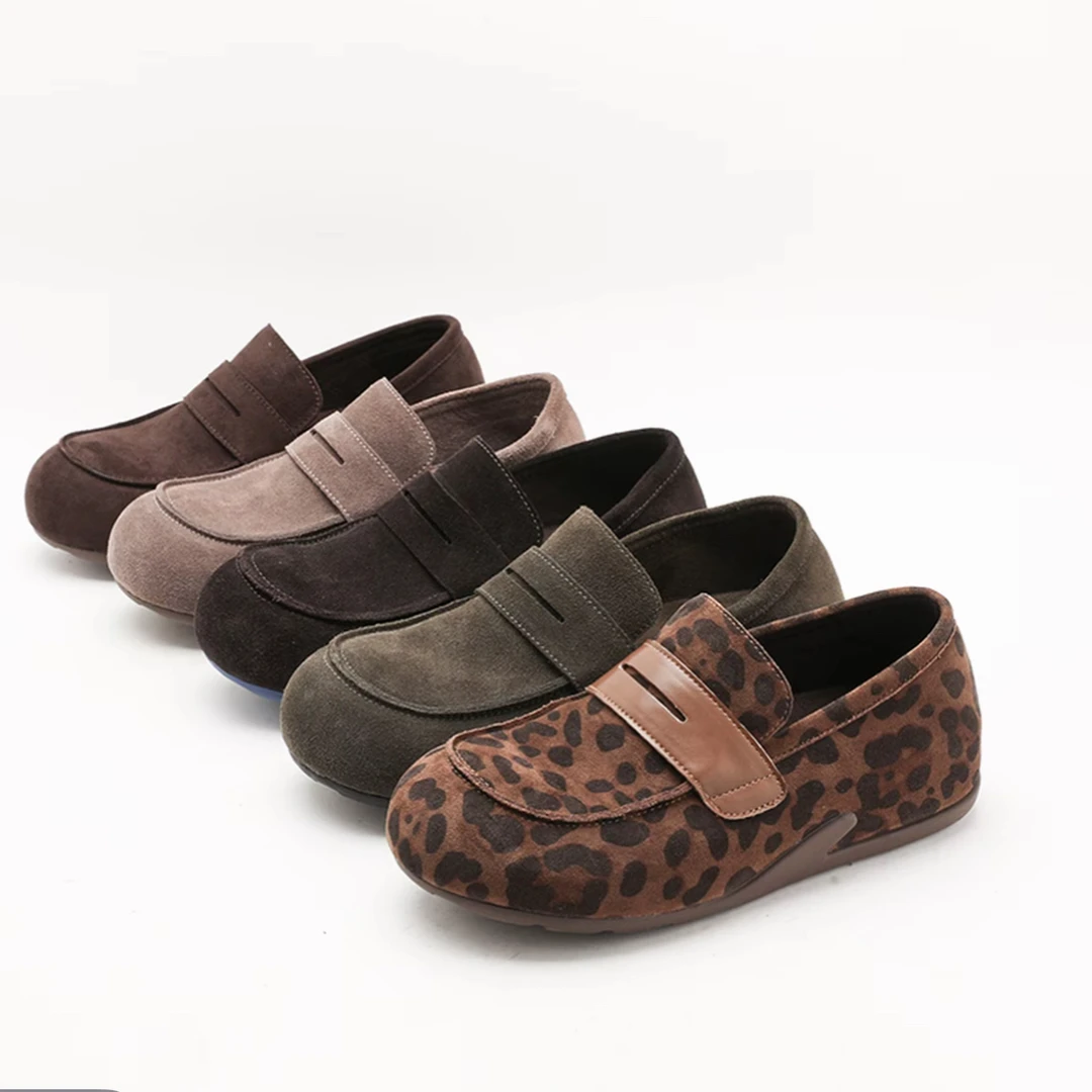 复古勃肯鞋女2025新款真皮平底单鞋一脚蹬懒人鞋休闲百搭乐福鞋