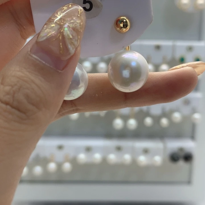 淡水珍珠耳饰银S925镶嵌