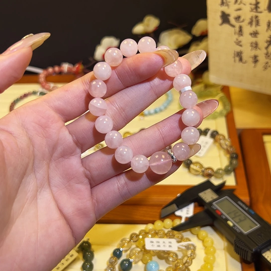 水晶手链银S925镶嵌-粉16