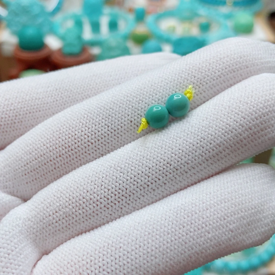 绿松石未镶嵌对珠5.6m