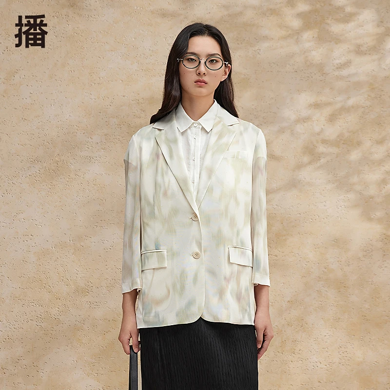 【直播专属】播夏季渐变晕染西装领短外套BDR2XD1572