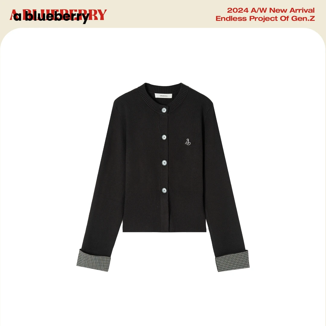 ablueberry 保暖加厚韩版针织毛衣女圆领收腰气质开衫BW200613