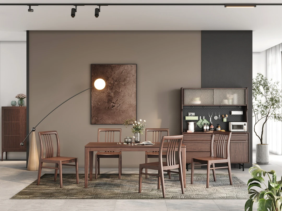 XD625#全实木北美黑胡桃餐桌