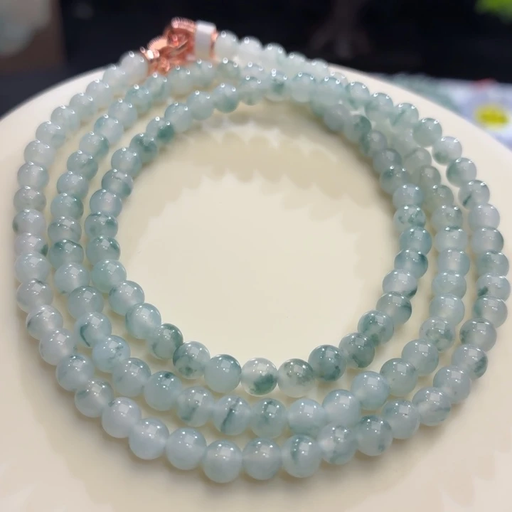 翡翠未镶嵌手链冰胶蓝飘卡5