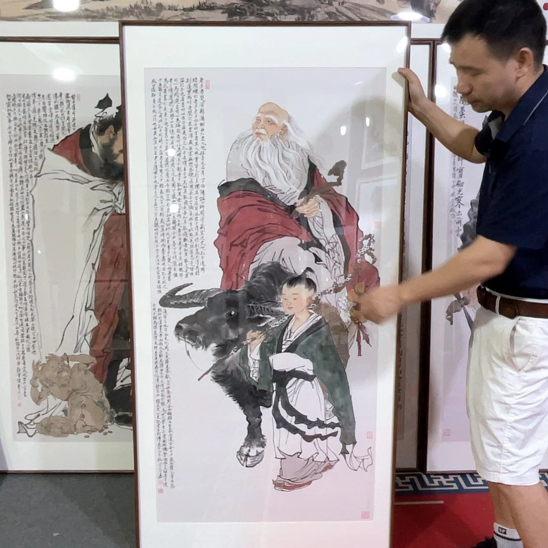 国画手绘画作品带框80/160