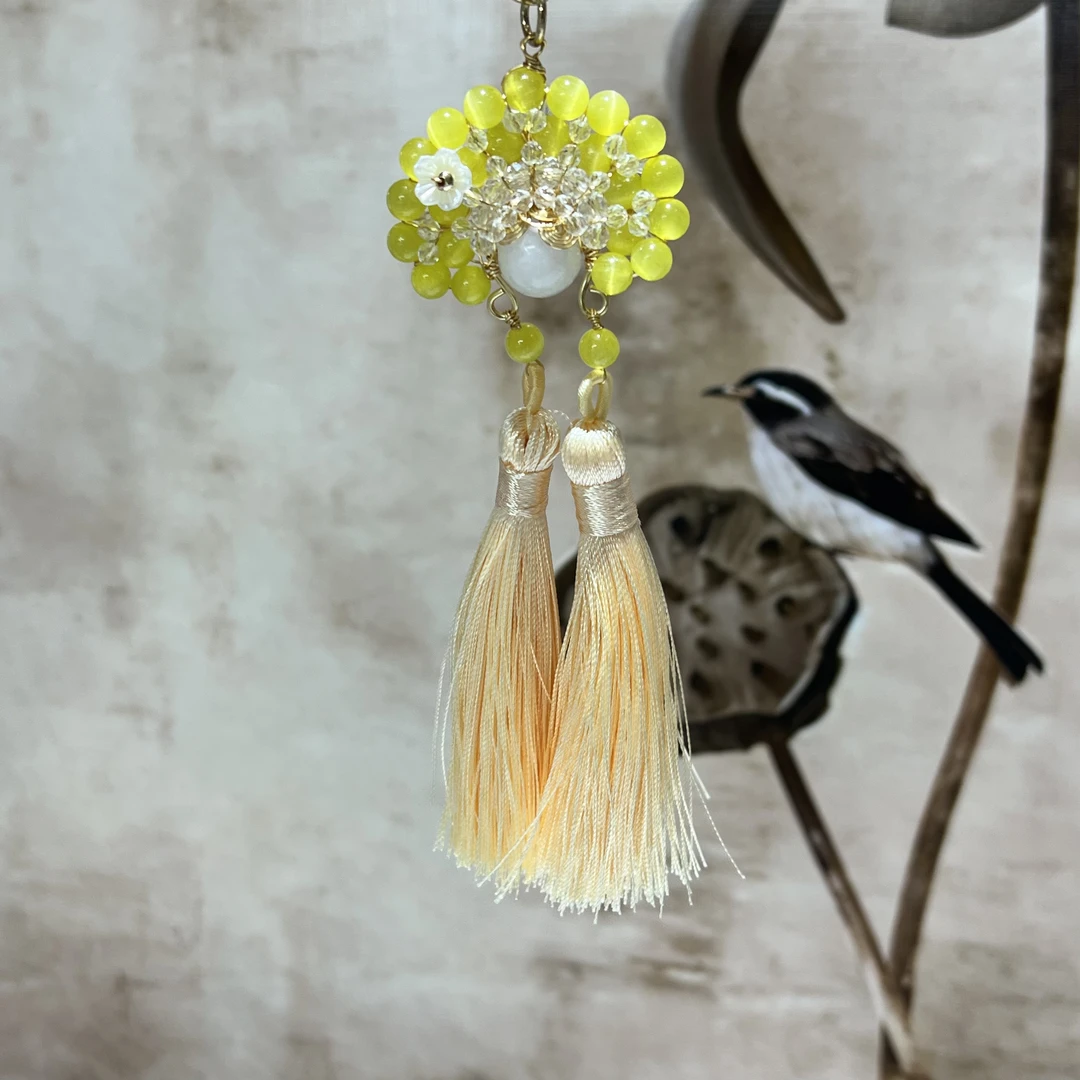 【月月家】C135天然水晶 白水晶设计款京剧花旦包挂