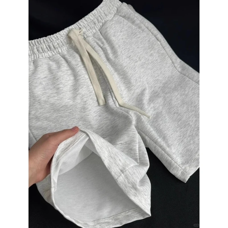 白花灰美式运动短裤男款夏季外穿篮球裤子跑步健身训练四五分卫裤