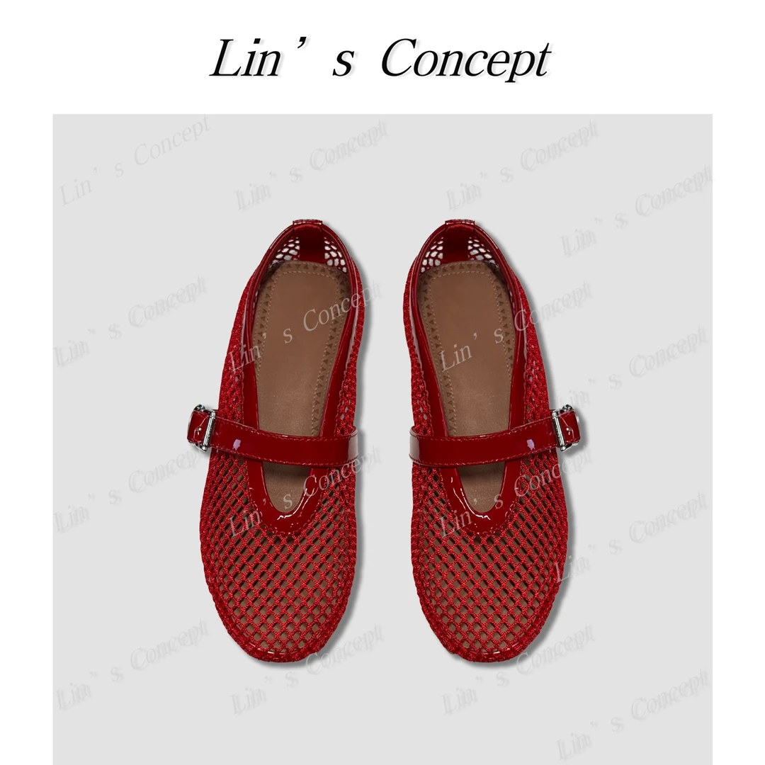 【Lin's concept】极简设计师款渔网镂空单鞋 DL2405645