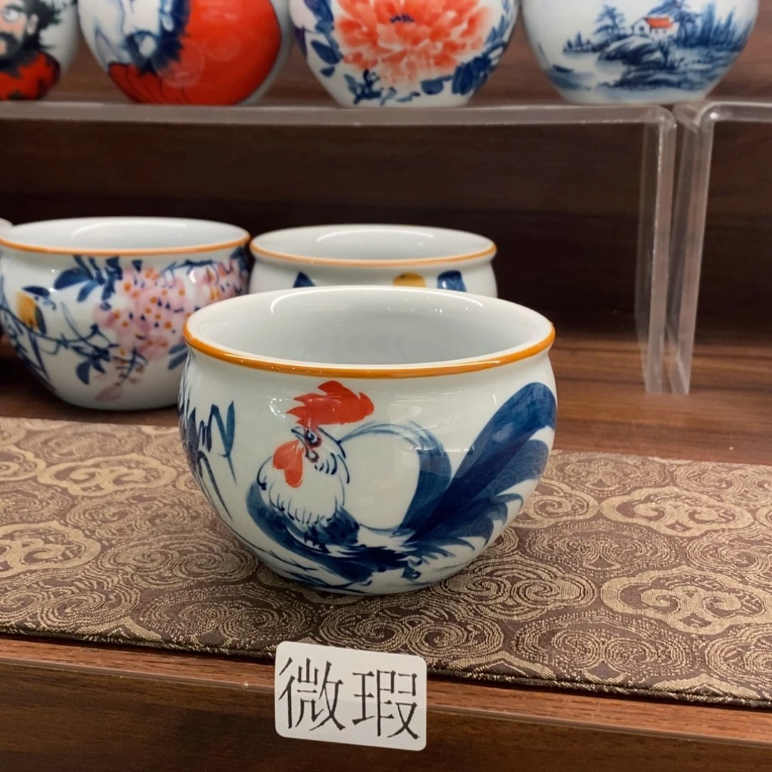 釉下彩老陶泥手工绘制