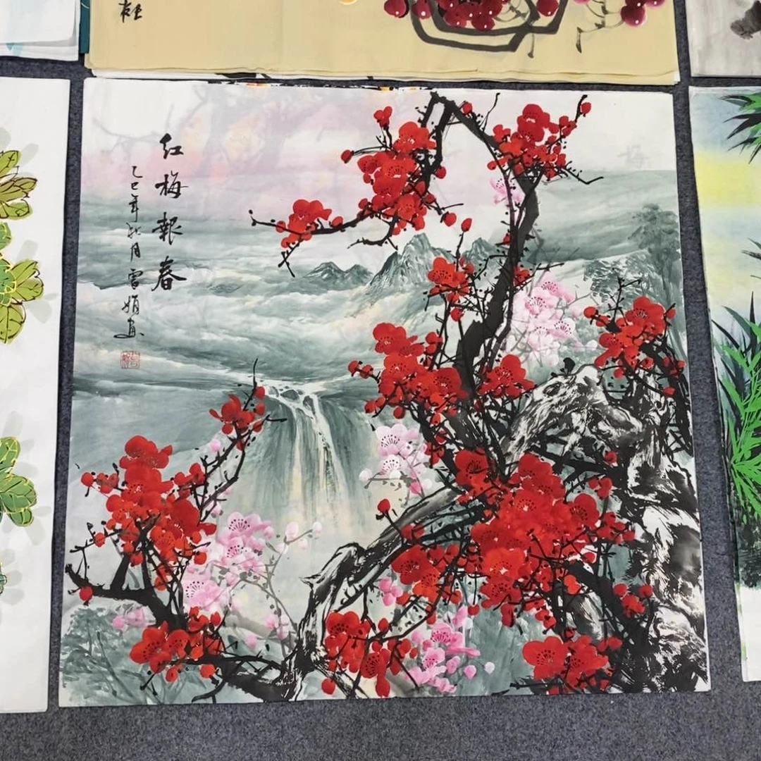 国画尺寸70✖️70精品手绘斗方画