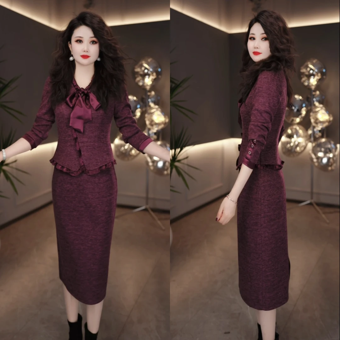 2025冬季新款加厚小香风轻奢贵气时尚高级显瘦保暖连衣裙M-4XL