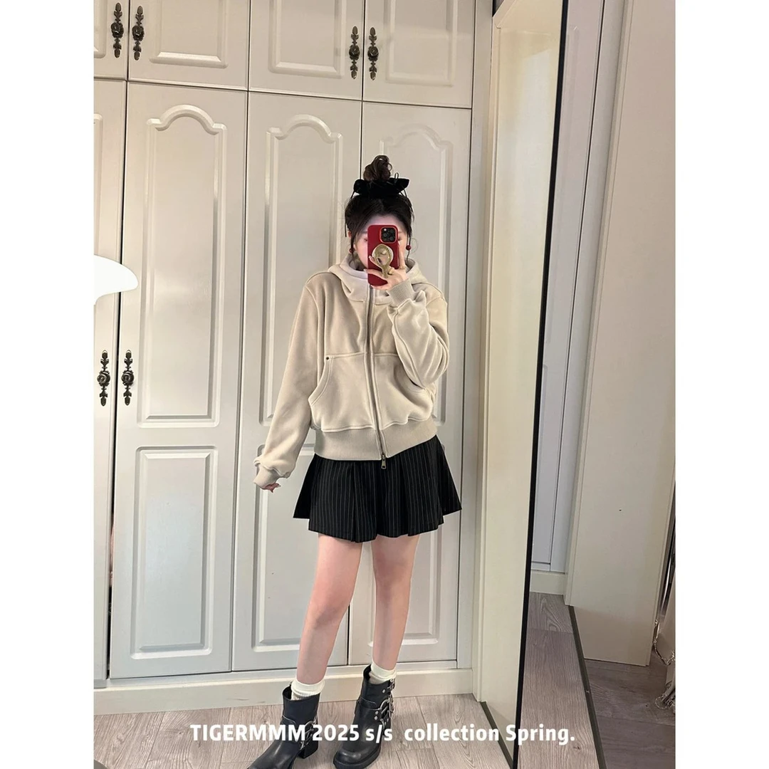 TIGERMMM__ 外套. 2025春季 摇粒绒连帽超舒服卫衣夹克外套