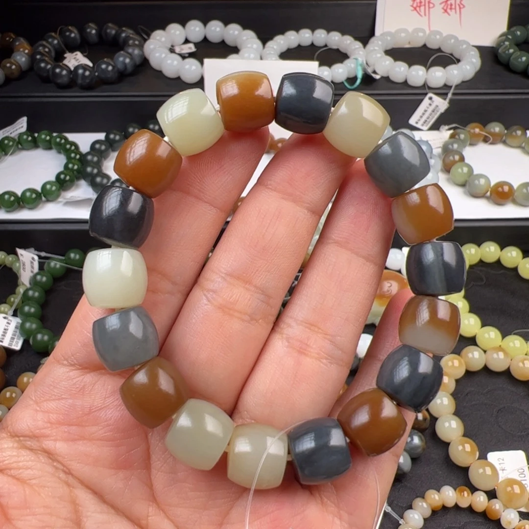 手链未镶嵌和田玉楼兰三色