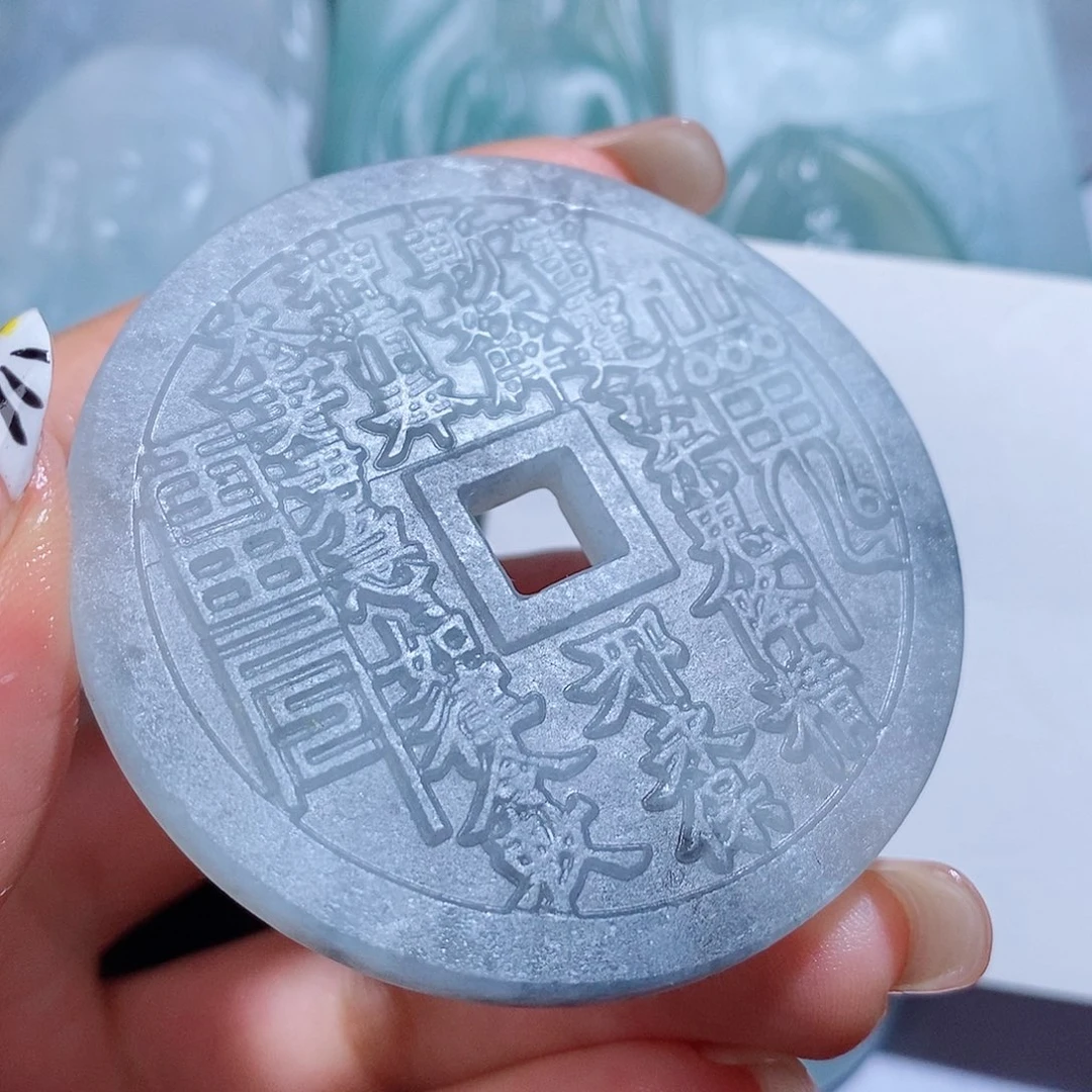 定制翡翠未镶嵌毛货付款后确认抛光