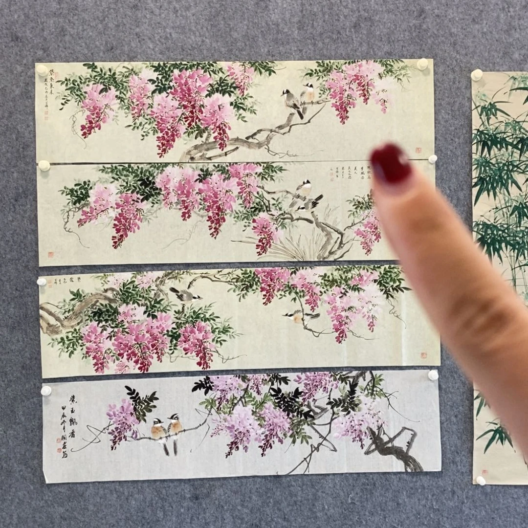 听***~国画紫气东来花鸟手绘
