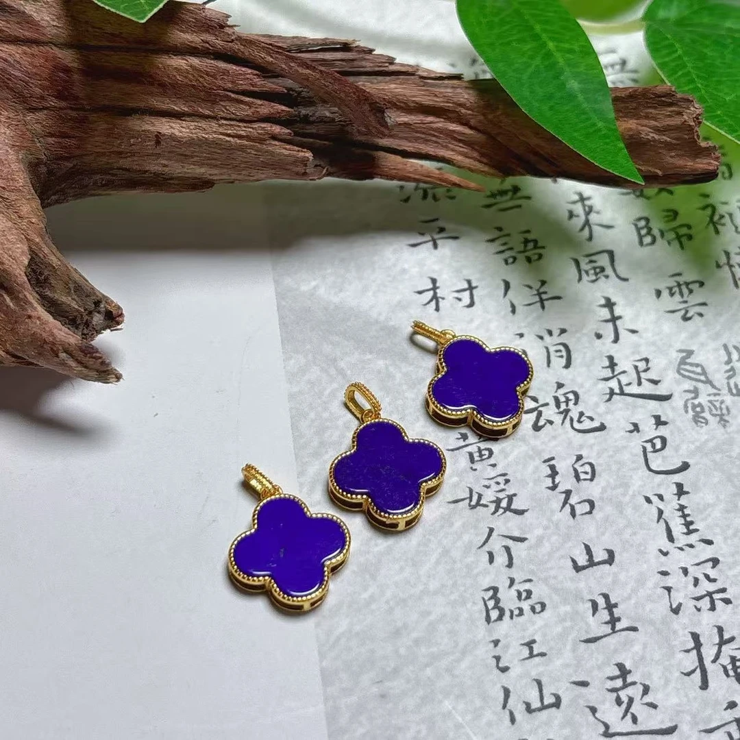 《铁头老猪》LW057青金石设计款四叶草吊坠多样性发其一