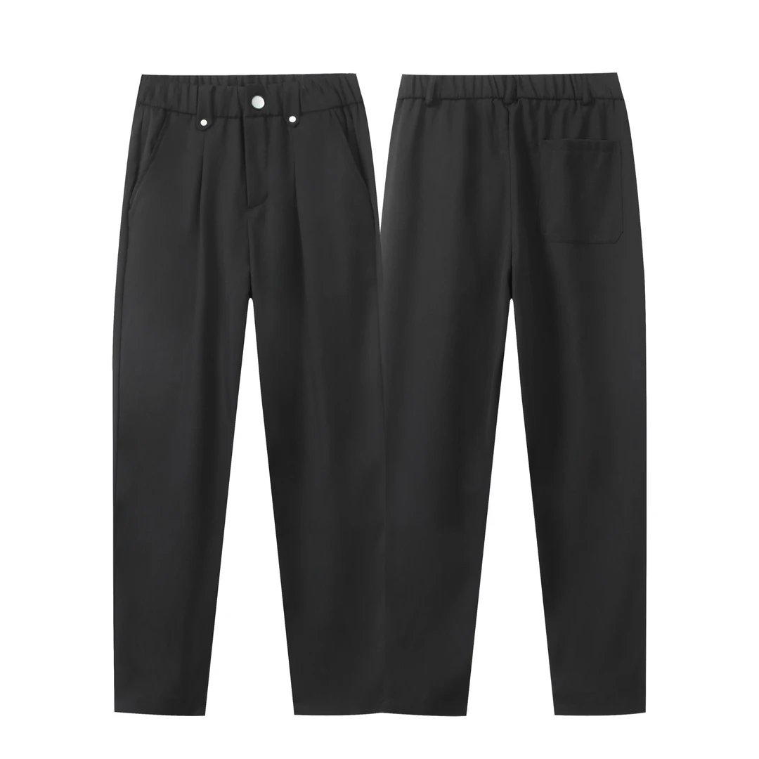 秋冬新款铆钉垂感休闲西裤高级设计感百搭直筒长裤男士高级感裤子