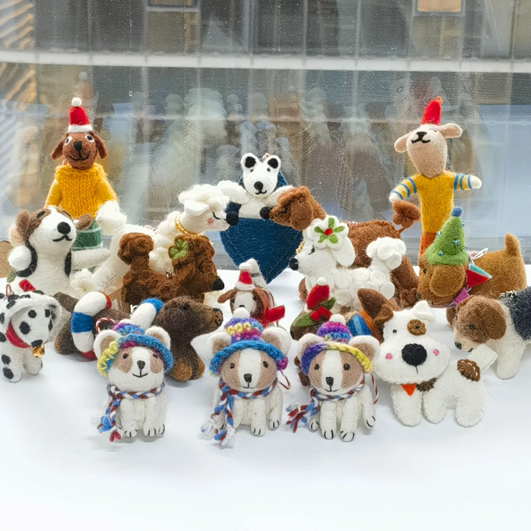 【05/小狗&雪人】尼泊尔羊毛毡手工玩偶挂件包挂创意礼物摆件钥匙扣