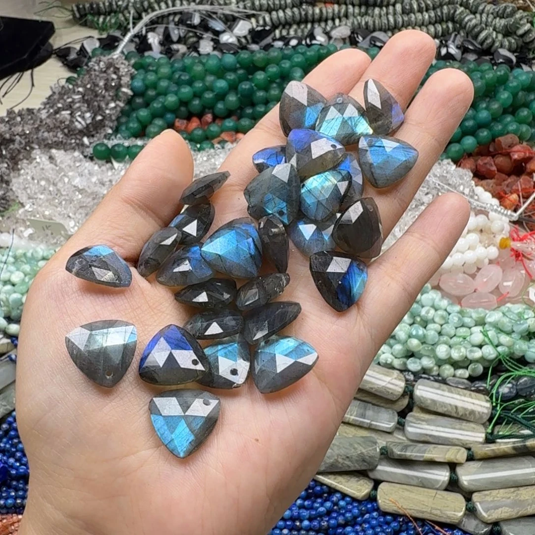 水晶珠宝半成品未镶嵌卡15拉长吊坠一颗