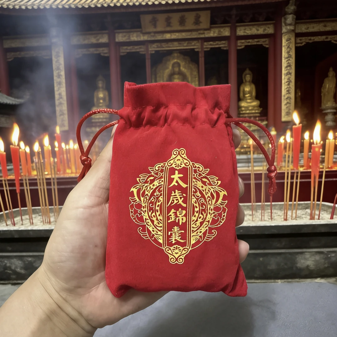 丙午马年太岁锦囊生肖属马鼠牛兔本命年福袋绒布袋（锦囊）