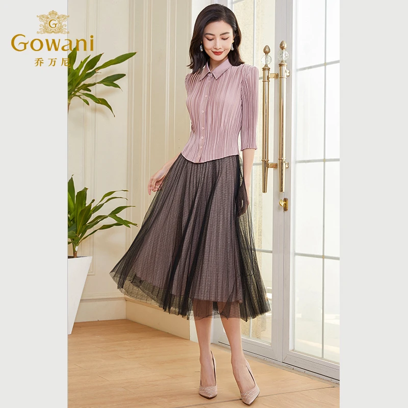 乔万尼新款通勤衬衫商场同款小香风气质收腰小众设计EF3C906