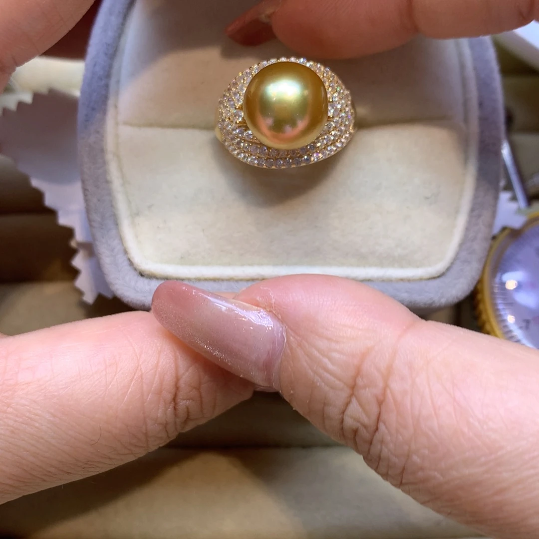 银S925镶嵌戒指海水珍珠