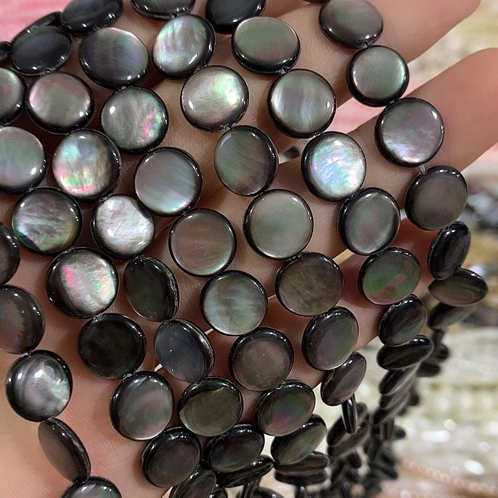 一条10mm黑叠贝圆片