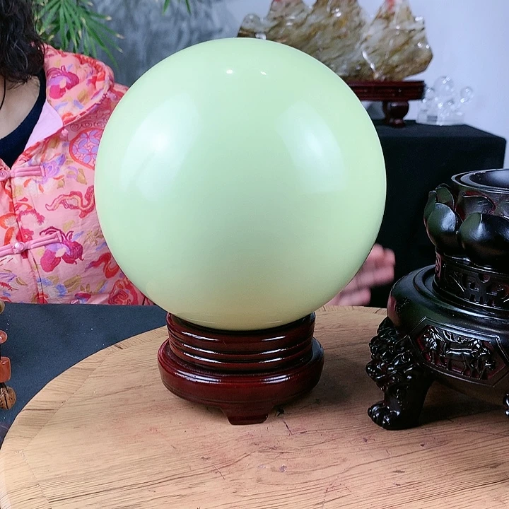 石材夜光球直径20带实木旋转底座