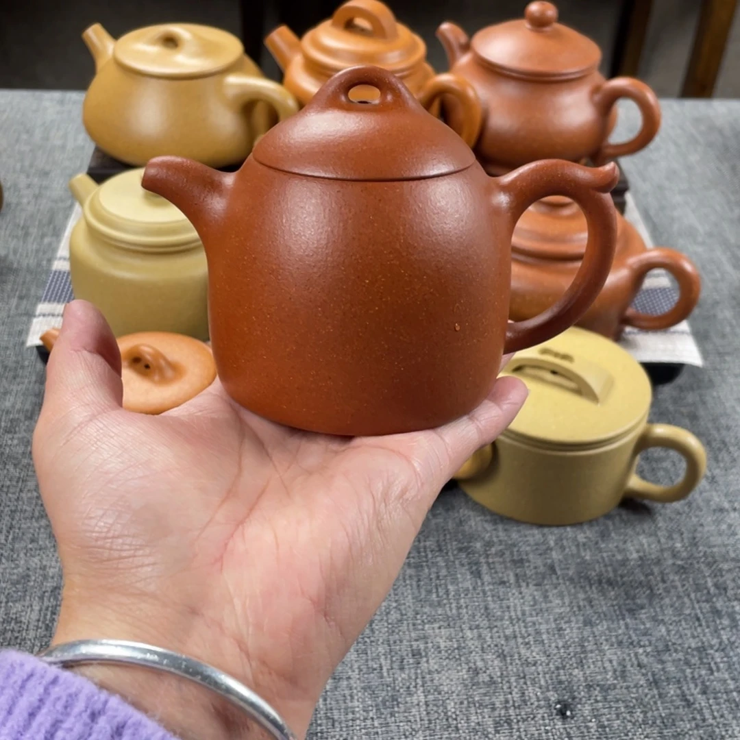 紫砂茶壶红降坡秦全全手纯红40目210