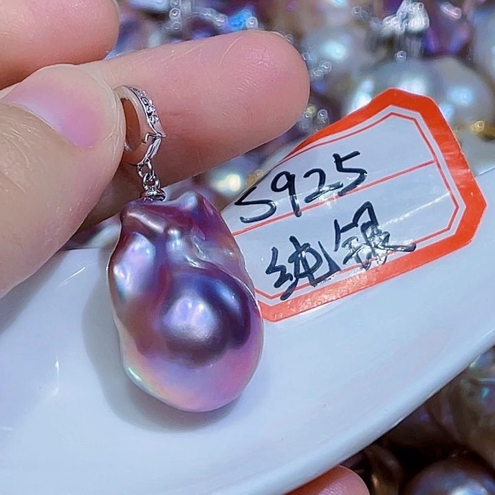 淡水珍珠银S925镶嵌颈饰