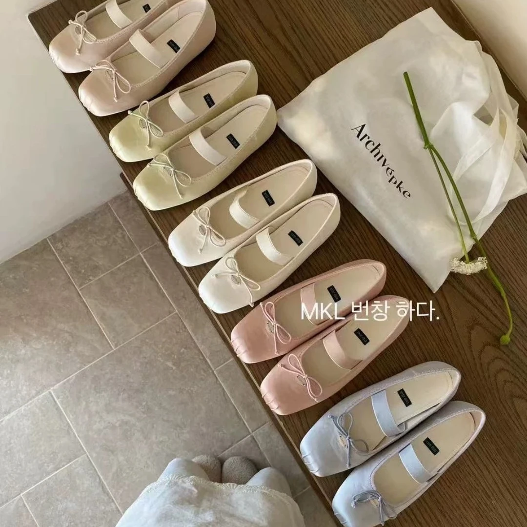 平底粉色缎面玛丽珍单鞋女鞋子2025新款春季法式芭蕾舞温柔晚晚鞋