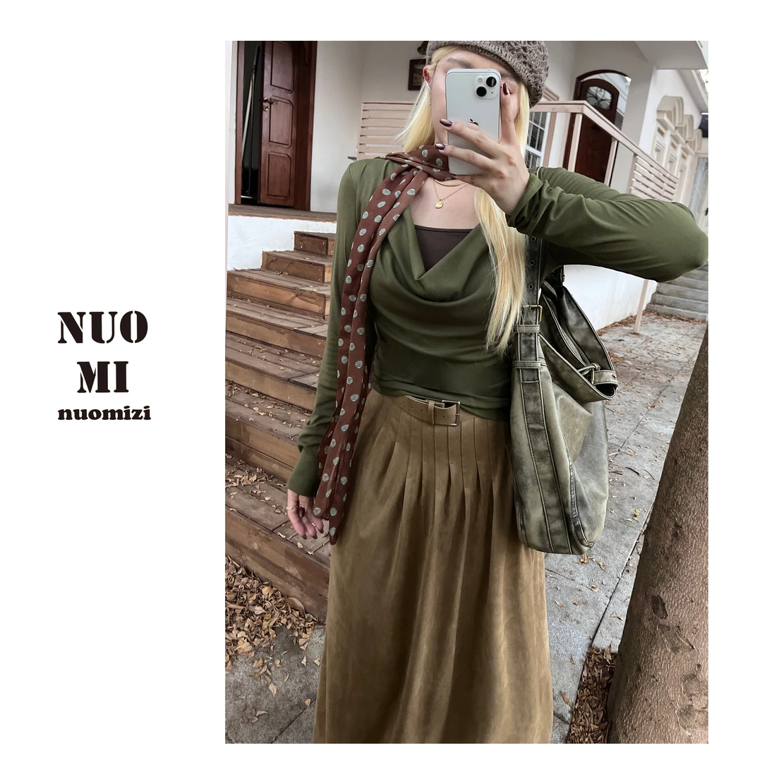 ZOZ糯米子[沙漠绿洲上衣]韩系假两件T恤早秋氛围感御姐显瘦上衣