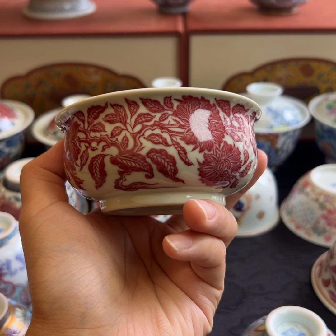 正绎堂釉里红山茶花矮炉式