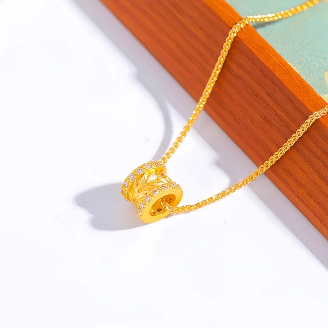 合金项链 麦穗路路通项链金色饰品锁骨链女独特小蛮腰圆环设计