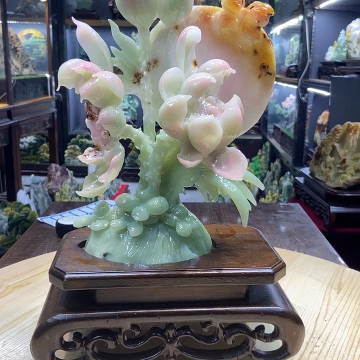 龙***虾玉家居摆件玄关摆件