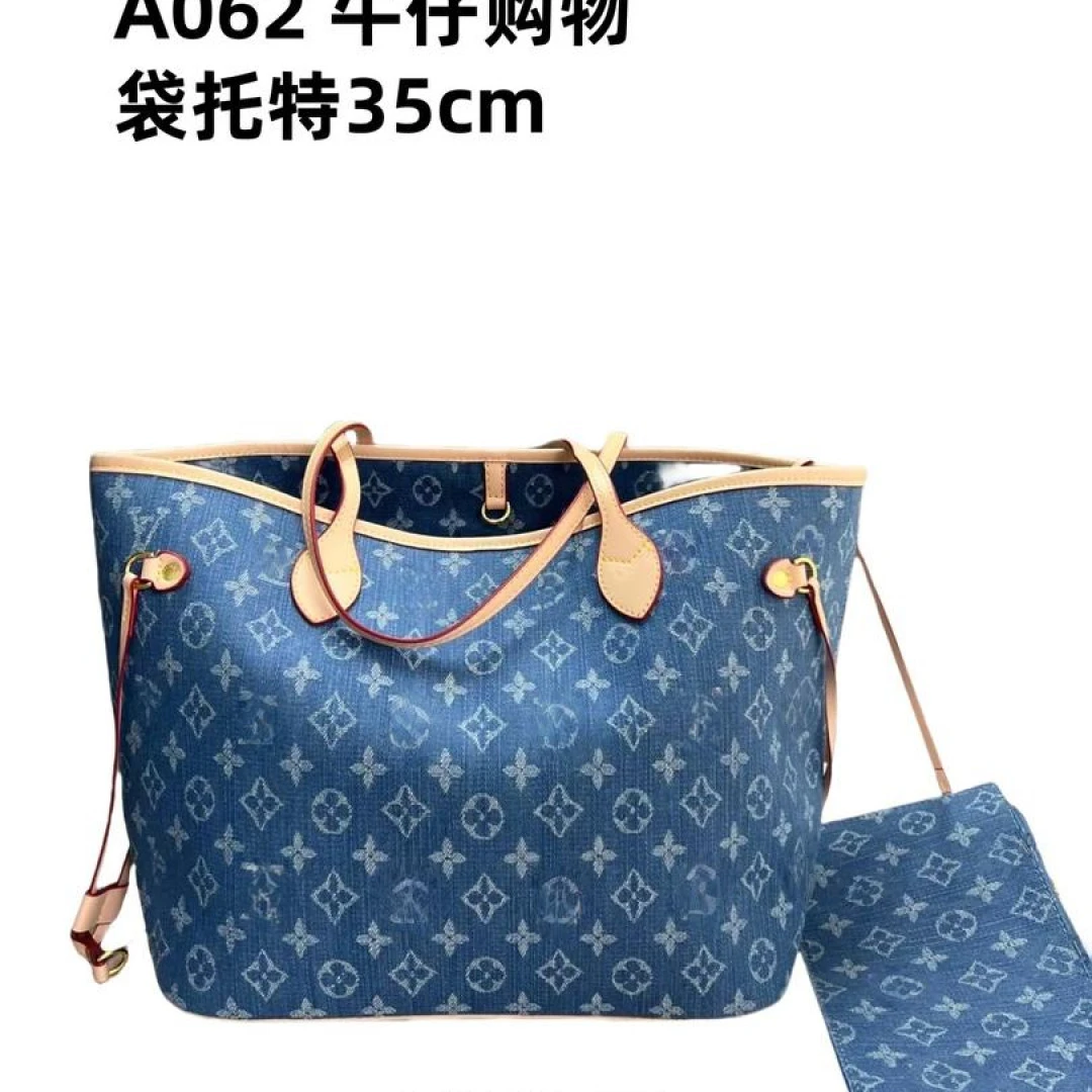 牛仔购物袋托特轻奢包包女款爆款2025新款时尚印花单肩包包