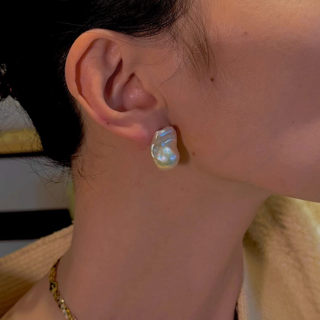 925银耳饰 【巴洛克之恋】轻奢百搭法式小众炫彩气质设计感女神