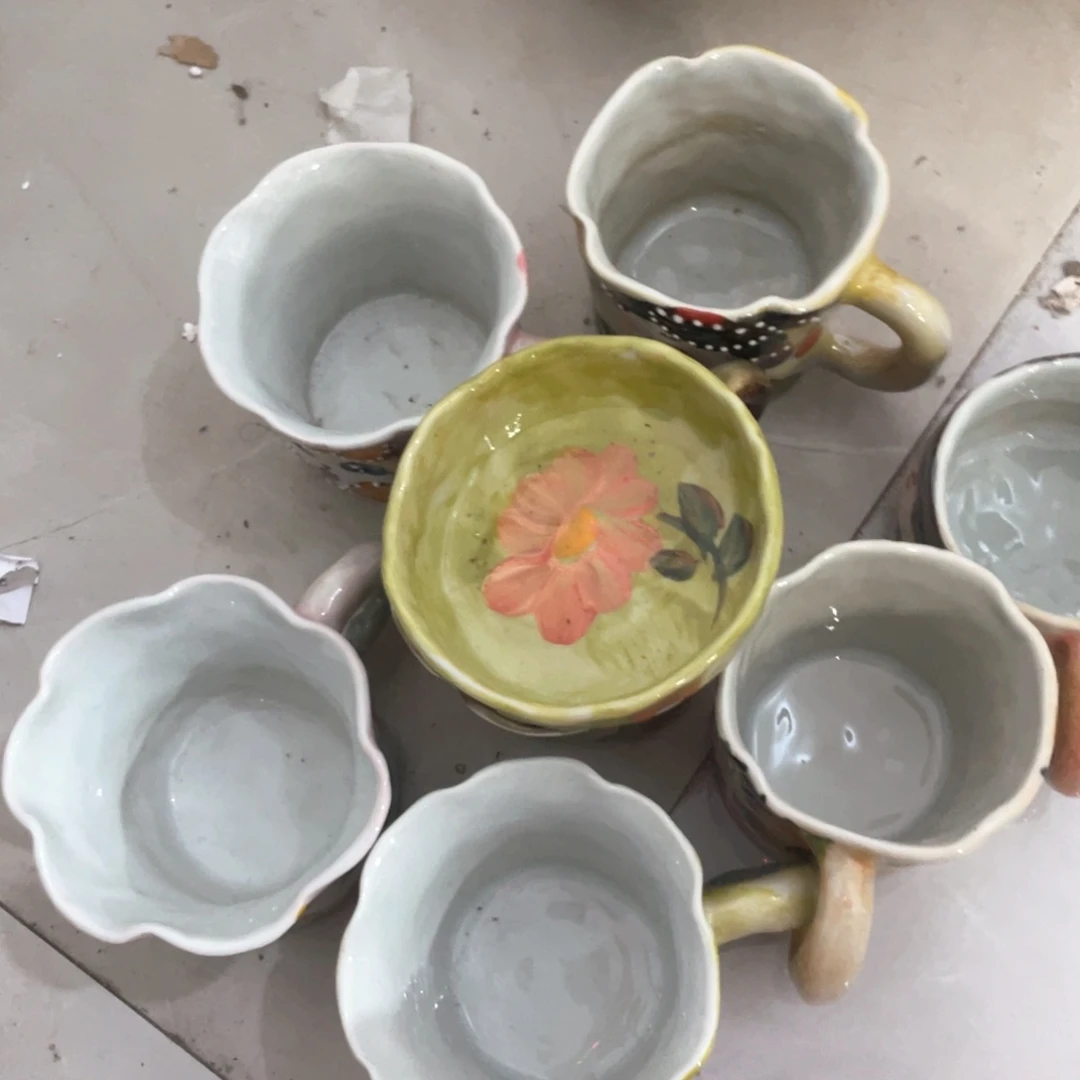 可****?景德镇手工陶瓷杯7个