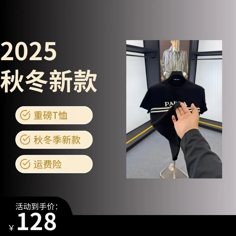 2025冬季新款重磅圆领短袖休闲百搭时尚潮流-SEN12