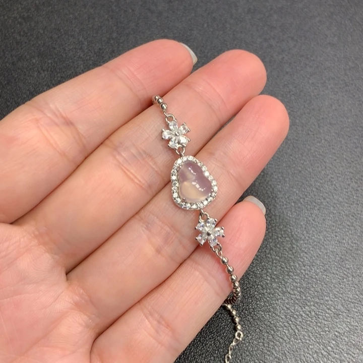 玛瑙/玉髓银S925镶嵌手链