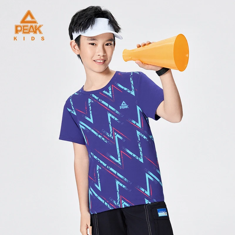 Peak/匹克儿童夏季速干透气舒适运动休闲运动短袖T恤DFK652009