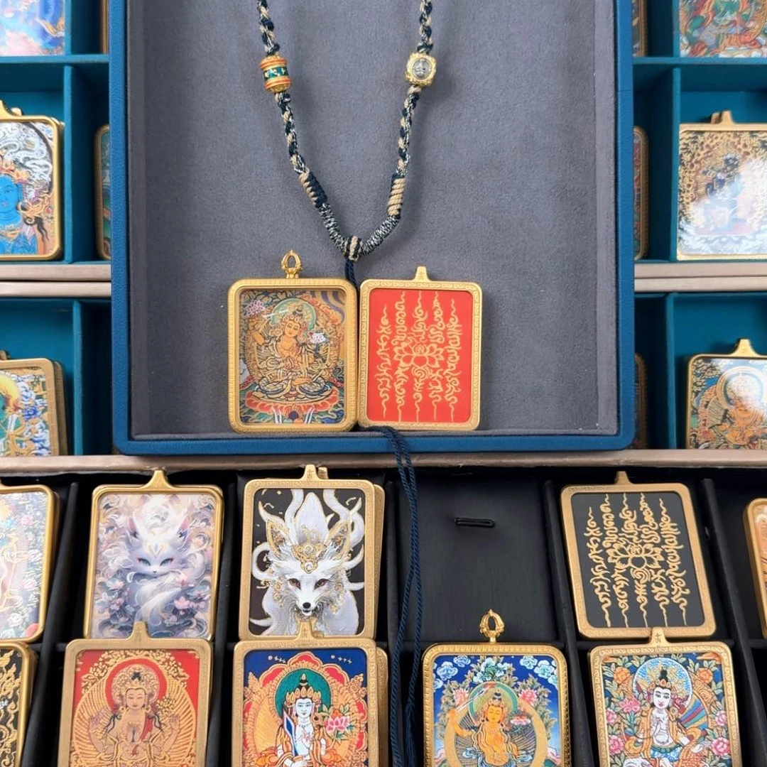 吊坠李*长文殊莲花五条唐卡