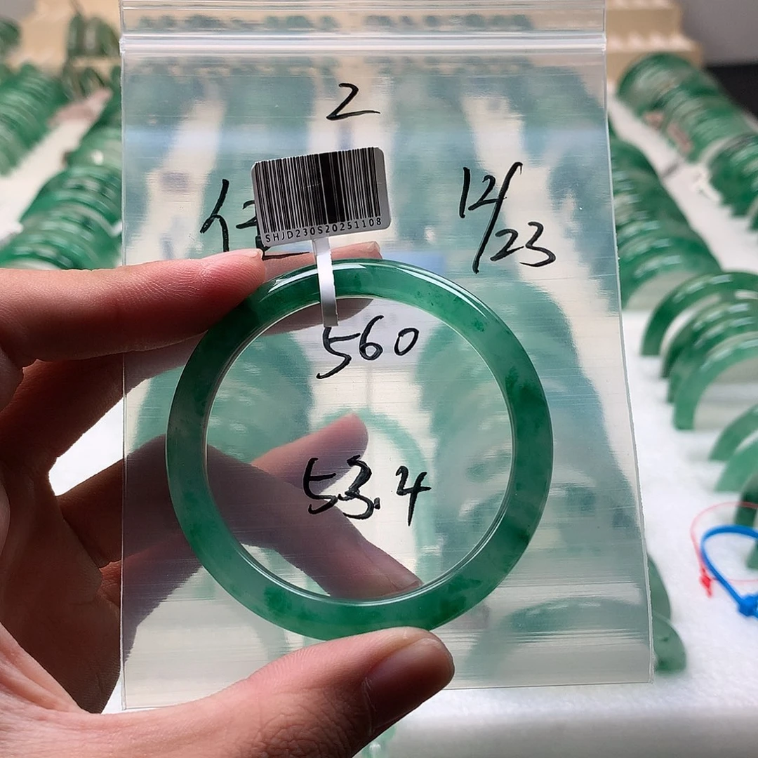 石英质玉（非洲翠）未镶嵌手镯53.4 2号