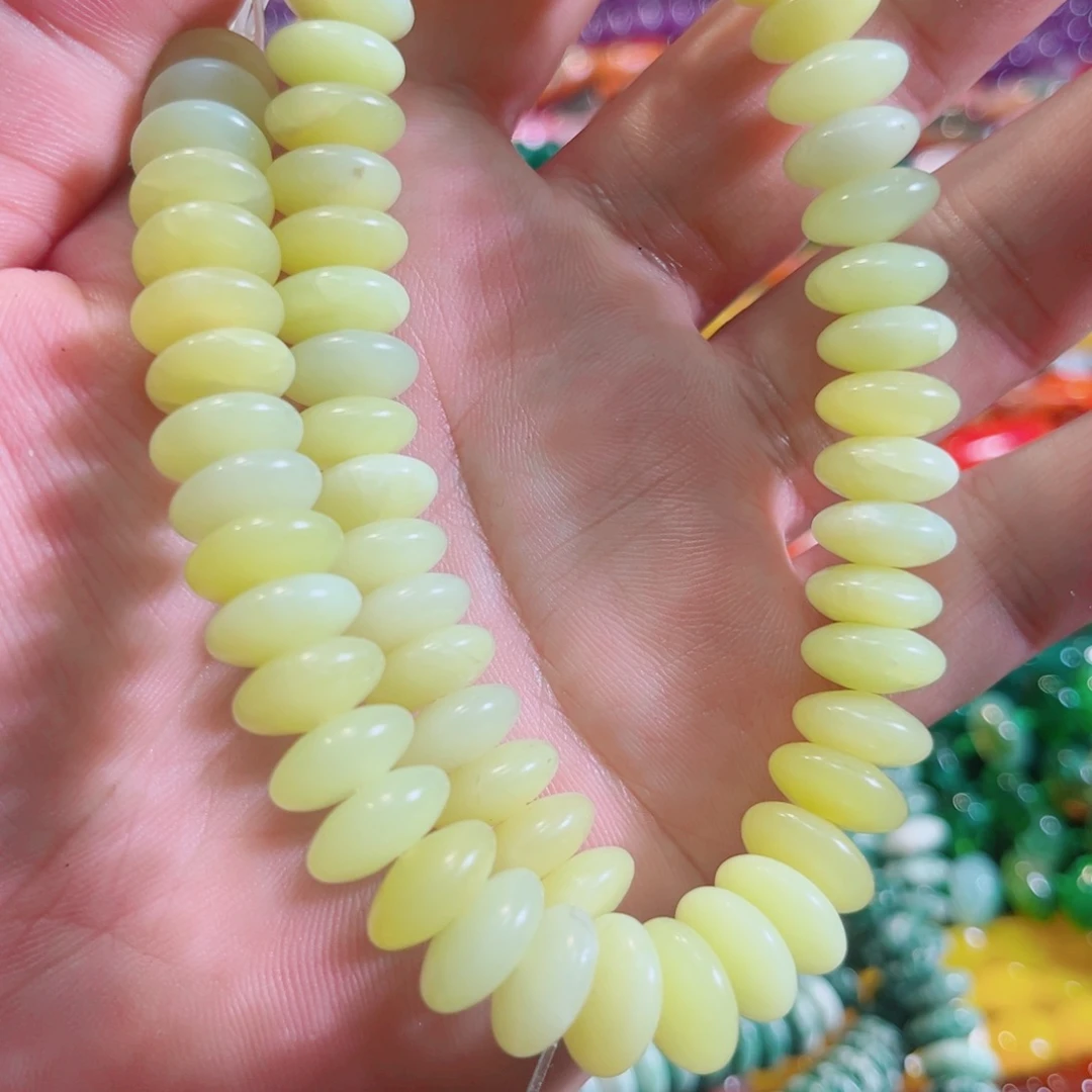 合金玛瑙/玉髓珠宝半成品袖玉飞碟一条12mm