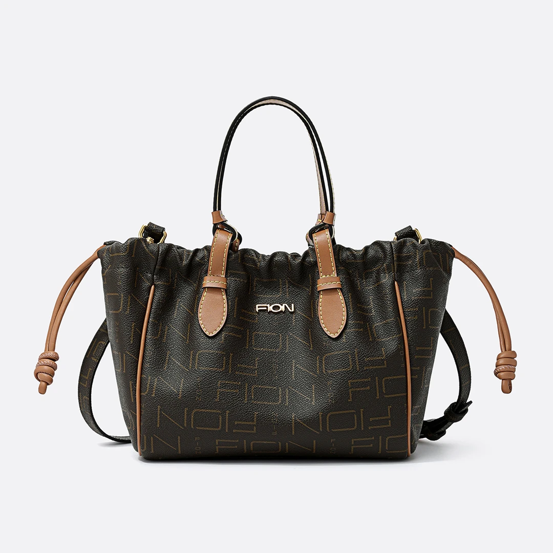 FION菲安妮箱包经典抽绳菜篮子单肩手拎包FAAFJGC155