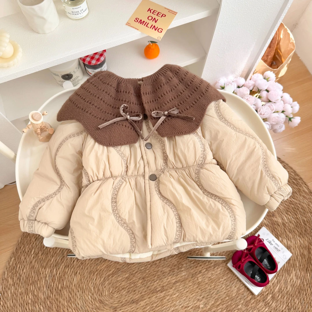 女童棉衣新款童装中小童女宝宝洋气加绒加厚夹棉保暖外套棉袄523