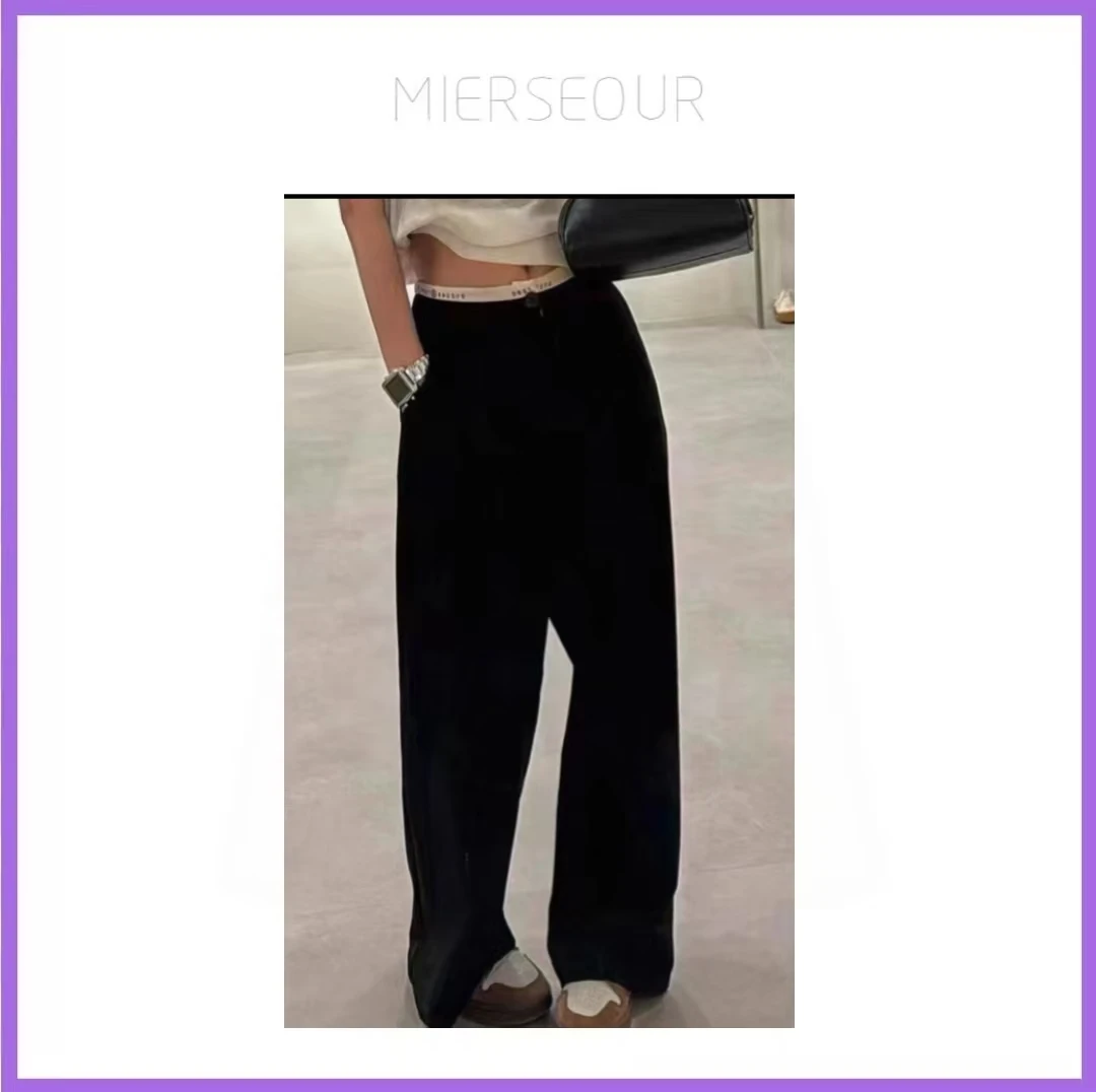 口碑推荐！高腰显瘦垂感休闲西装裤小个子女宽松直筒长裤2501